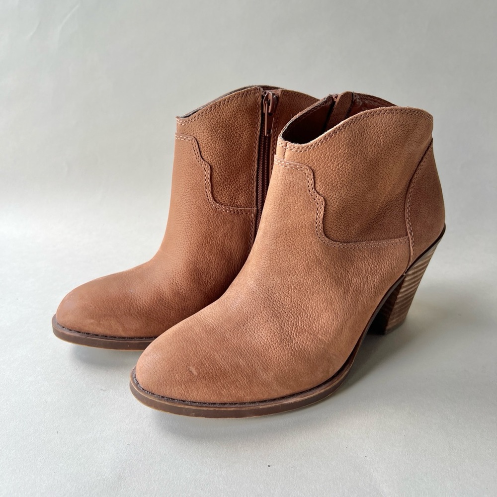 Lucky Brand Brown Leather Ankle Bootie